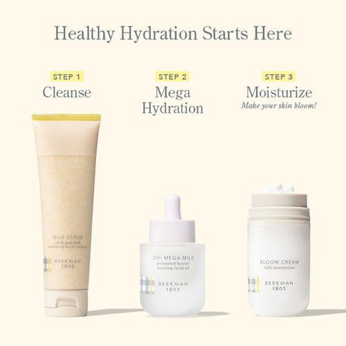 Beekman 1802 Oh Mega Milk Facial Oil - Hydrating Vitamin C & Niacinamide Serum - Repairs Skin Barrier & Reduces Dark Spots From Aging - Fragrance Free, Sensitive Skin Safe