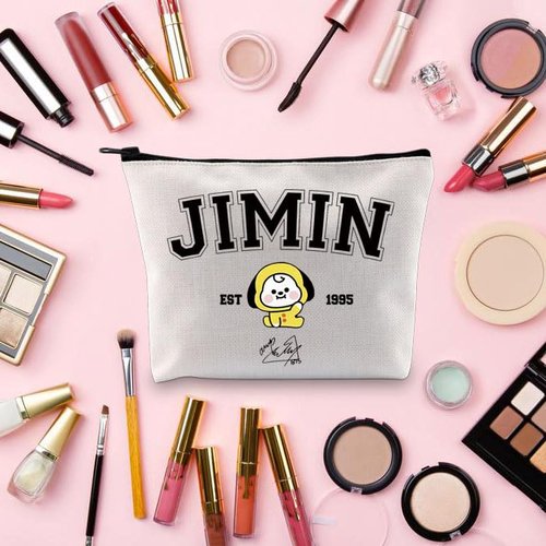 Singer Merch K-pop Characters Bag K-pop Team Gift for Army Singer Fan Gift B-T Inspired Zipper Pouch Bag (Jimin bag)