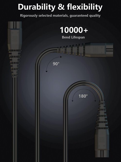 USB Charger Cord Compatible with Hatteker Cordless Pro Hair Clippers Beard Trimmer RFC-588 RFC-598 RFC-690 RFC-692 RFC-696 RSCX-7568 RSCX-9598 Shaver Razor Power Charging Cable Replacement Black 5FT
