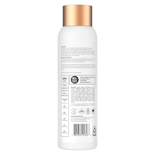 SheaMoisture Virgin Coconut Oil Body Wash Nourish and Replenish Skin Daily Hydrating body wash for 24H Visible Moisture for Healthy, Glowing Skin 18 oz