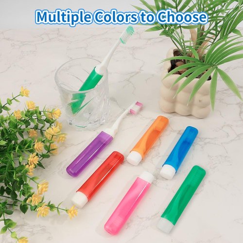 24PCS Travel Toothbrush Travel Toothbrush Set Portable Travels Size Toothbrushes Mini Toothbrushes Folding Traveling Tooth Brush with Case Individually Wrapped Small Tooth Brush for Home Camping