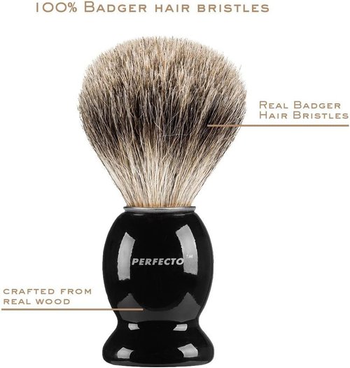 Perfecto Black Stand + Black Shaving Brush