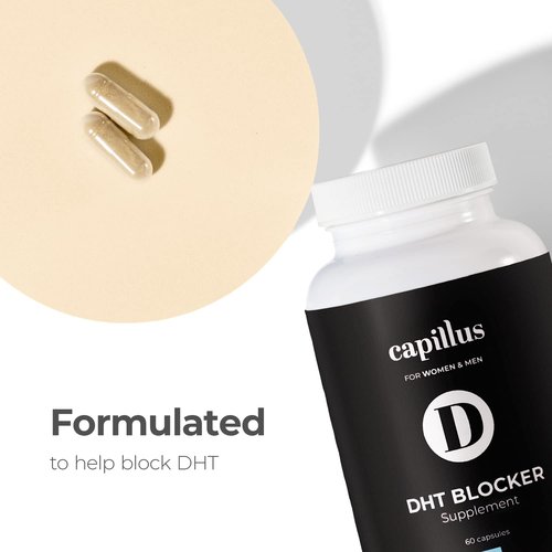 Capillus DHT Blocker For Women Hair Growth DHT Blocker For Men Hair Vitamins For Hair Loss Strengthen & Stimulate For Stronger, Thicker, Fuller, Healthier Hair With Biotin & Keratin 60 Capsules