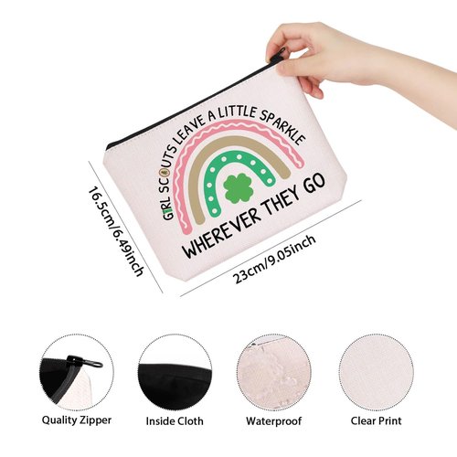 Scout Gift Scout Leader Gift Scouts Leave A Little Sparkle Wherever They Go Gift Zipper Pouch Makeup Bag (GS sparkle)