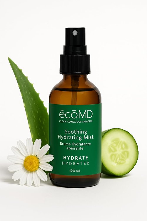 EcoMD Soothing Hydrating Mist, 4 fl oz, Natural Facial Spray with Hyaluronic Acid, Aloe, Green Tea for Sensitive Skin
