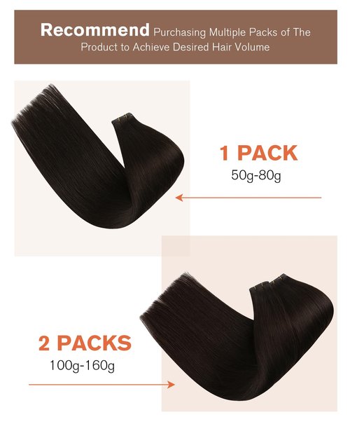 Sunny Hair Genius Weft Hair Extensions Human Hair Dark Brown Genius Sew in Hair Extensions Real Human Human Hair Brown Hand Tied Hair Weft Extensions for Women Real Hair Short Straight Hair 14inch