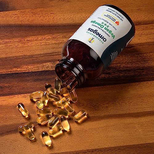 Ahiflower Oil Softgels Complete and Balanced Vegan Omega 3-6-9 Essential Fatty Acids Plant Based No Fish Source of Vegan Healthy Fats 120 Vegan softgels