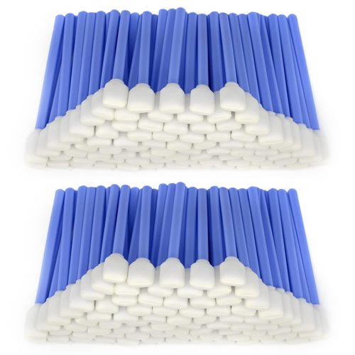 200pcs 5.11" Square Rectangle Foam Cleaning Swab Sticks for Solvent Format Inkjet Printer Roland Optical Equipment (Blue)