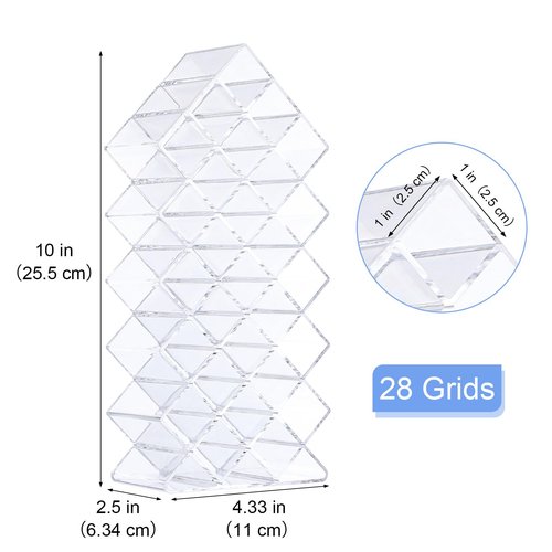 wutfuooo 3 Pack Clear Lipstick Organier, Acrylic Lipstick Holder 28 Slots, Lip Gloss Organier, Stackable Fish Shape Lipstick Tower, Lipstick Display Case for Lipstick
