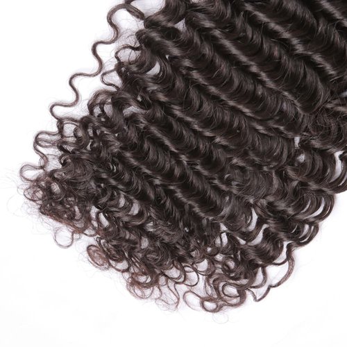 Deep Wave Bundle Natural Black Human Hair Bundle 100% Unprocessed Virgin Hair Brazilian Double Weft Extensions 16 Inch For Women