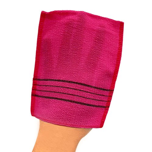 Songwol towel Genuine Korean Exfoliating Scrub Bath Mitten 20pcs -14 cm x 15 cm (5 inch x 6.3 inch) Red
