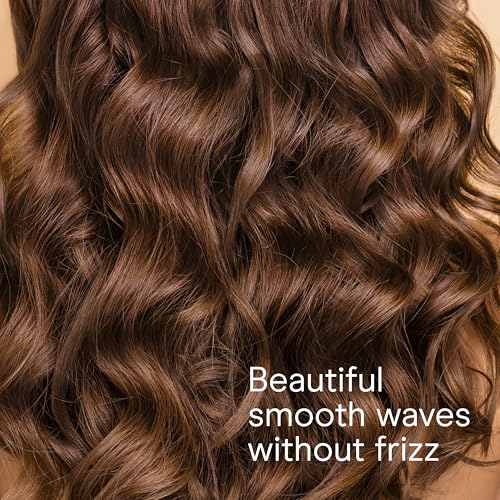 Conair Double Ceramic 1-Inch Curling Wand with Claw Clip, Produces Flawless Waves, Curling Iron for Use on Medium and Long Hair, 30 Heat Setting Curling Iron, White