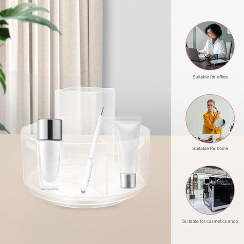 balacoo 360 Rotatable Desktop Cosmetics Rack Multi-Layer Makeup Organizer Storage Box for Vanity and Dresser Clear Cosmetic Display Holder