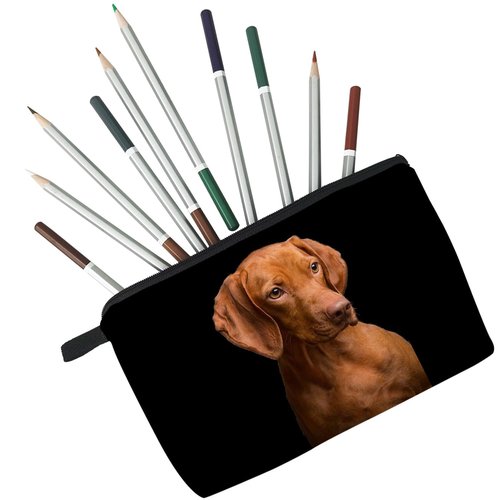 Livel lhood Vizsla Dog Makeup Vizsla Dog Black Organizer Bag Zipper Pouch Vizsla Puppy Cosmetic Bag Birthday Present for Dog Lovers Dog Mom Women