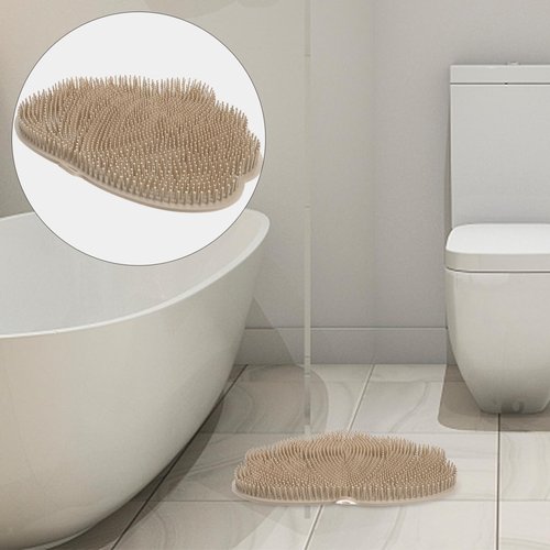 Angoily Wall-Mounted Back Scrubber for Shower Hands-Free Exfoliating Body and Foot Scrubber with Non-Slip Suction Cups TPE Material 11.8X10 Inches