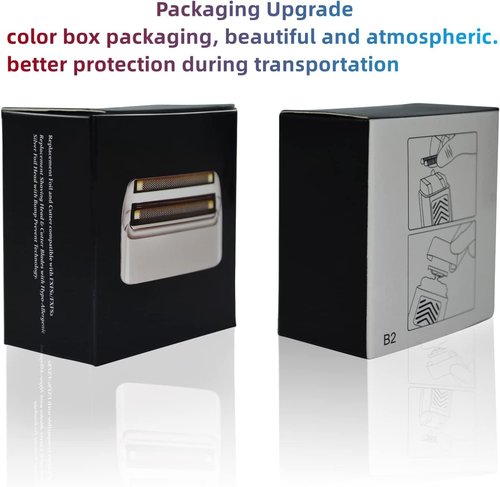 Professional Replacement Foil and Cutters for BaBylissPRO Barberology Double Foil Shaver, Compatible with BaBylissPRO Barberology FXFS2 Shaver (2 gold)