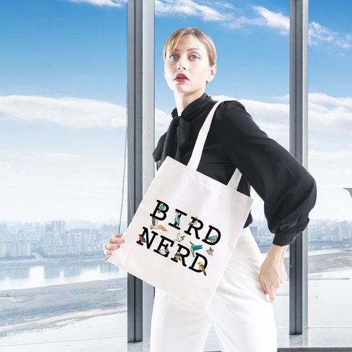 GJTIM Ornithologist Gift Bird Nerd Zipper Makeup Bag for Bird Lovers (Bird Nerd Tote)