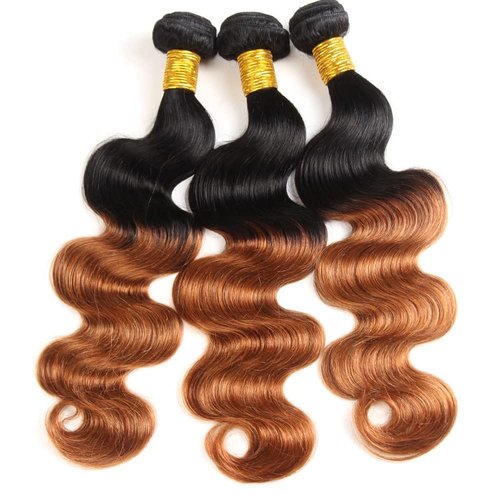 1B30 Human Hair Bundles Ombre Brown Bundles Dark Brown Body Wave Bundle Human Hair 8 10 12 Inch Double Weft Brazilian Virgin Remy Hair Extensions Silky Woft For Women Deals
