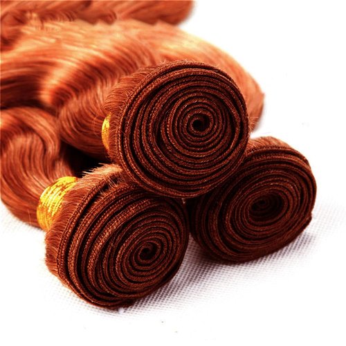 #33 Copper Red Bundles Human Hair Body Wave 3 Bundles 16 18 20 Inch Unprocessed Brazilian Virgin Remy Reddish Brown Body Wave Bundle Human Hair Extensions
