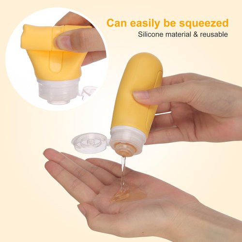 Beveetio 19 Pack Travel Bottles TSA Approved, 3OZ Leakproof Silicone Refillable Travel Size Containers for Toiletries, BPA Free Travel Accessories Tubes Cosmetic Shampoo Lotion Soap