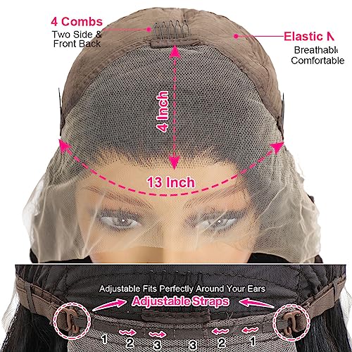GOLFMAX human hair wig lace front wigs human hair pre plucked with baby hair transparent hd lace front wig for black women 28 Inch