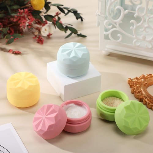 Maxcheck 4 Pcs Travel Containers for Toiletries, Silicone Cream Jars, Small Leak Proof Travel Lotion Container 0.68 oz Refillable Travel Jars with Lids for Cosmetic Makeup Face Body Hand Cream