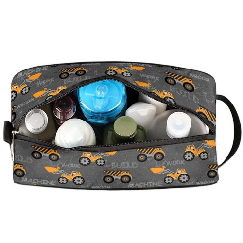 Truck Tractor Cars Hanging Toiletry Bag,Travel Hygiene Kits for Boys Mens,Waterproof Makeup Carry-on Bags,Cosmetic Bag,TSA Approved Shave Dopp Kit for Toiletries Shower Bathroom Accessories Gifts