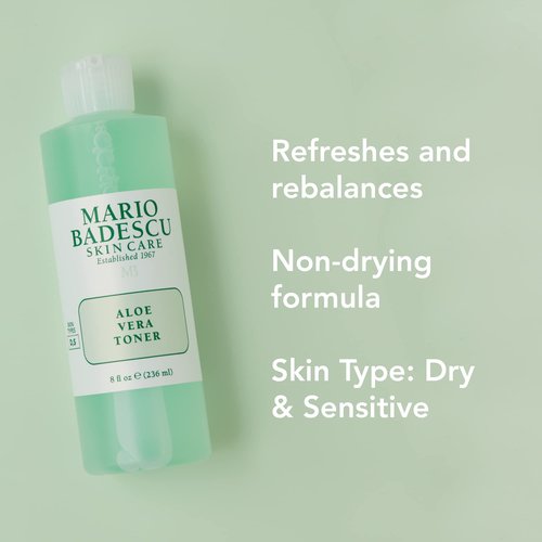 Mario Badescu Aloe Vera Toner for Dry and Sensitive Skin | Soothing Facial Toner that Hydrates and Balances| Formulated with Aloe Vera| 16 FL OZ