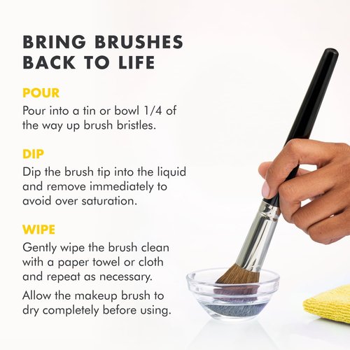 Cinema Secrets Original Makeup Brush Cleaner Solution - Professional Cleanser for Makeup Brushes - Quick-Drying, Rinse-Free Formula - Removes Stubborn Waterproof Make Up - Lemon (16 fl oz)