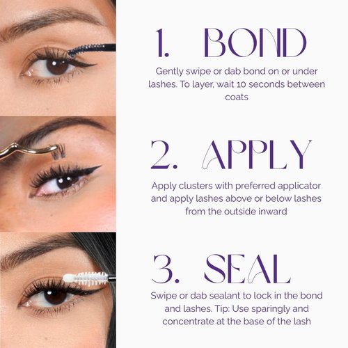 NOONLASH 2-in-1 Lash Glue Bond & Sealant - Strong Lasting, Waterproof & Sweatproof, Made for Sensitive Eyes, Cyanoacrylate & Formaldehyde Free, All Day Wear