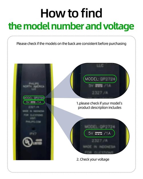 Superer 5V Fast Charger Fit for Philips Norelco One Blade 360 QP2724 QP2834, Wet&Dry Series 2000 2400, QP4631 QP6542 QP6552 QP4530 QP1924 QP1324 MG7910 MG5910 MG9510 MG3919 MG9525 for Phillips Shaver