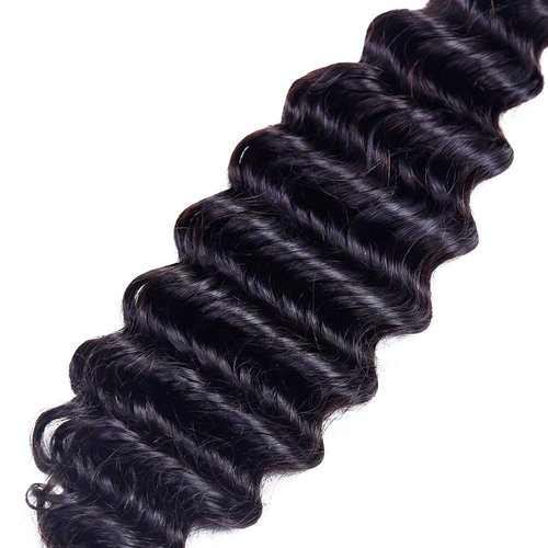 Odir Brazilian Deep Wave Human Hair 1 Bundle Unprocessed 9A Brazilian Deep Wave Virgin Human Hair Weave Bundles Deep Curly Hair Bundles 22 Inch Natural Color