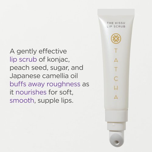 Tatcha Kissu Lip Scrub, Moisturizing Lip Exfoliant with Peach Seed Scrub for Polish, Smooth Lips