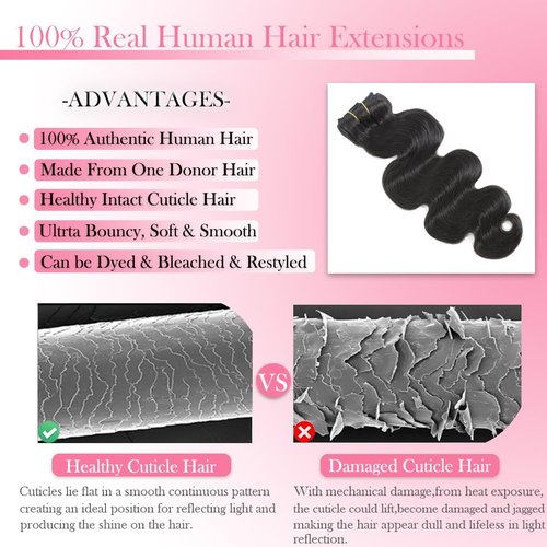 AIWET Body Wave Clip in Hair Extensions Real Human Hair, 8Pcs 120g Wavy Human Hair Clip in Extensions for Women 12A Brazilian Virgin Wavy Human Hair Extensions Clip ins Natural Black (#1B,16 Inch)