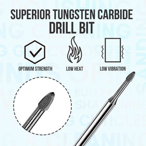 Makartt Nail Drill Bit Set B-25 Tungsten Carbide Diamond Ceramic Acrylic Nail Drill Bits 7Pcs with Safety Nail Drill Bits Tungsten Carbide Drill Bit Cuticle Bundle