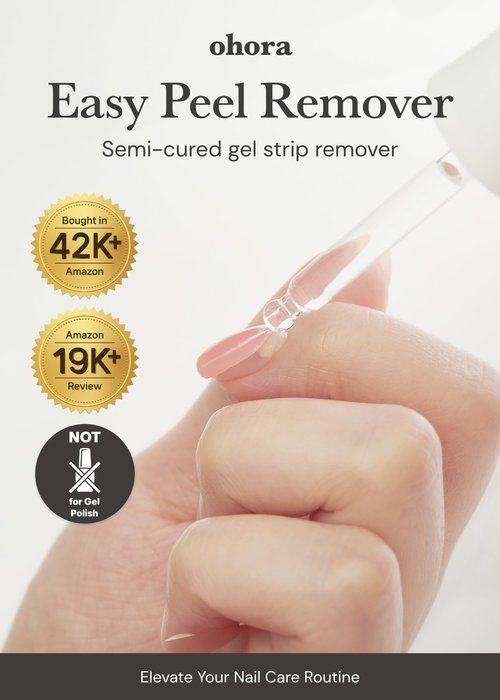 ohora Semi Cured Gel Nail Set of 2 (N Pixie Dust & Pro Easy Peel Remover) - Professional Salon-Quality Nail Care