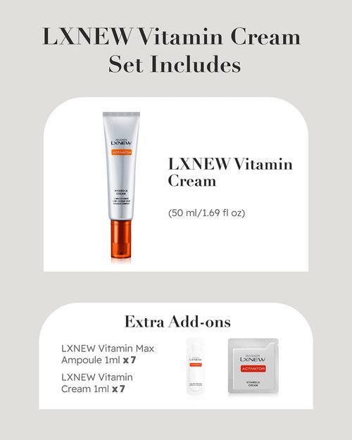 ISA KNOX LXNEW VITAMIN Cream Set (64 ml/2.16 fl oz) - Skin tone, Blemish Recovery/Hyperpigmentation Treatmen. Multivitamins, Antioxidant Collagen Complex.