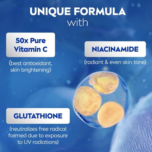 Nivea Extra Bright Super C+ Vitamin Body Serum Sunscreen, SPF50+ PA+++ Size 300 ml, 10.14 Oz (Pack Of 1)