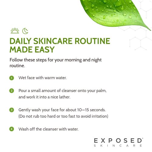 Exposed Skin Care, Acne Facial Cleanser with 0.5% Salicylic Acid for Sensitive and Acne-Prone Skin – Gentle Daily Face Wash for Breakout, Blackhead and Excess Oil – Natural, Non-toxic and Cruelty Free