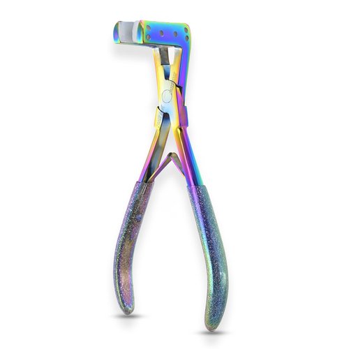 Rainbow Professional Tape in Hair Extensions Plier Stainless Steel Extensions Tape Sealing Pliers Tool with Box Hair Extension Styling Tools Non-Slip Grip (Rainbow Plier)
