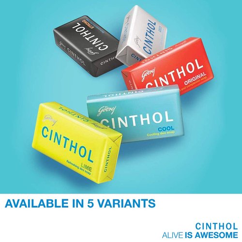 Cinthol Bath Cool Soap, 100g (Pack of 5) (Buy 4 get 1 free)