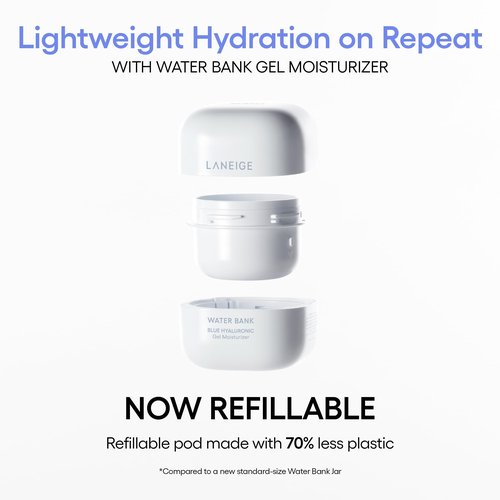 LANEIGE Water Bank Blue Hyaluronic Gel Moisturizer Mini: Lightweight Hydrating Face Gel with Mint Extract, Hypoallergenic & Dermatologist-Tested