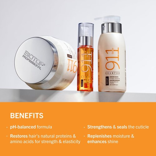 Biotop Professional 911 Quinoa Hydrating Styling Cream - Made with Quinoa and Hyaluronic Acid - Moisturizing and Smoothing for Frizz Control and Hair Styling - (6.08 oz/180 ml)