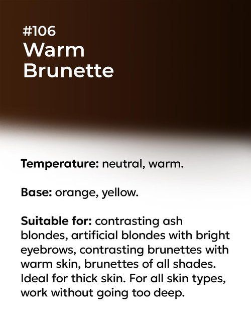 Warm Brunette #106 - By Elena Nechaeva - Microblading Ink for Eyebrows - Permanent Makeup - Professional Tattoo Pigment
