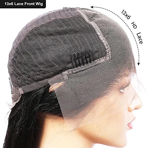 Body Wave Short Bob Human Hair Wig 13x6 HD Transparent Lace Front Human Hair Wig Brazilian Hair Natural Color 150% Density Short Wigs Ocean Wave Pre Plucked With Baby Hair For Women12Inch