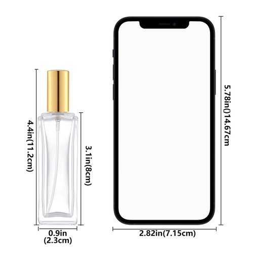 IRON BILL 30 ml Glass Spray Bottle, 1 oz Perfume Bottles Empty, Glass Atomizer, Small Travel Atomizer Bottle Refillable (6 PCS, Gold)