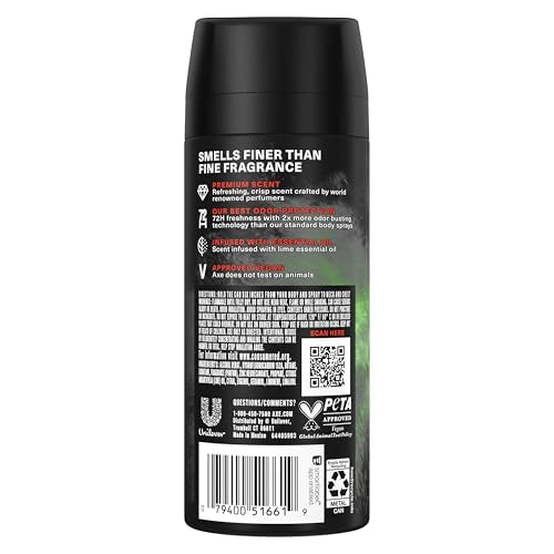 AXE Deodorant Body Spray Watermelon Freeze Fine Fragrance Aluminum Free 4 oz