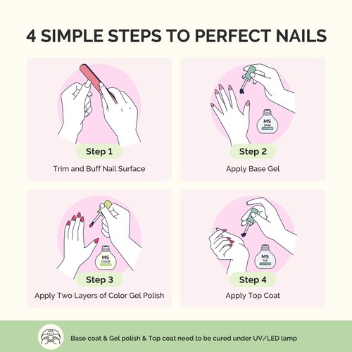 MelodySusie Plant Based Gel Nail Polish Set,Top Toat and Base Coat,Classic Basic Colors Hema Free,Soak Off UV LED Gel Polish Nail Art Manicure Salon DIY at Home 8Pcs