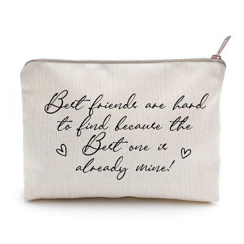 LICOBG Best Friends Are Hard to Find Friend Gifts Cosmetic Bag Friends Birthday Gift for Sister Cosmetic Bag