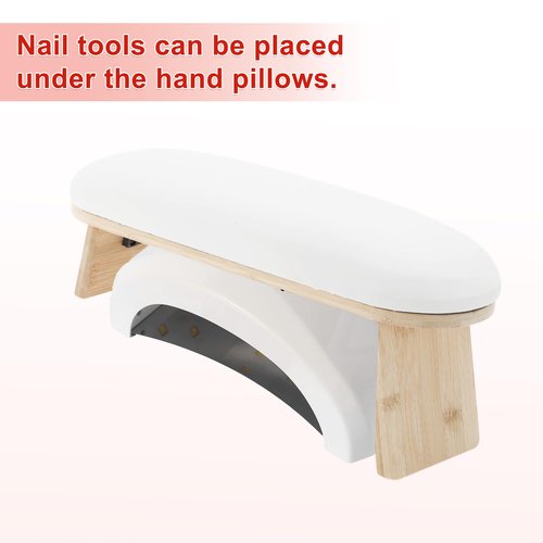 GLIDESMOOTH Arm Rest for Nails Tech, Professional Adjustable Nail Arm Rest Cushion, Nail Arm Rest, Soft Manicure Hand Rest Stand, White, 1 Set